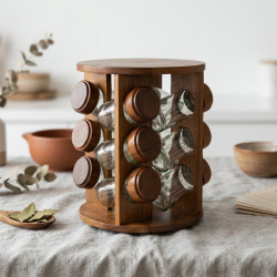 Rotating Spice Jars Set - 12 Pcs